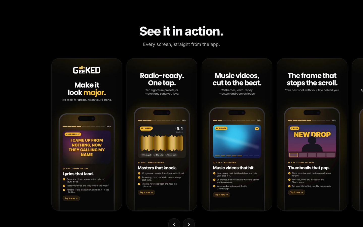GEEKED OUT: Every screen, straight from the app